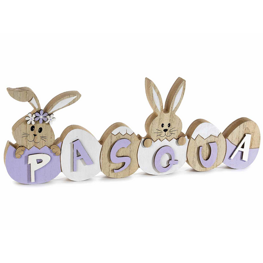 Scritta Pasqua in Legno Lilla